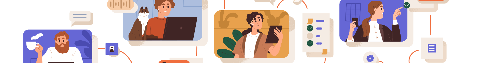 Contact Us Banner Illustrated Characters 002 1920X320